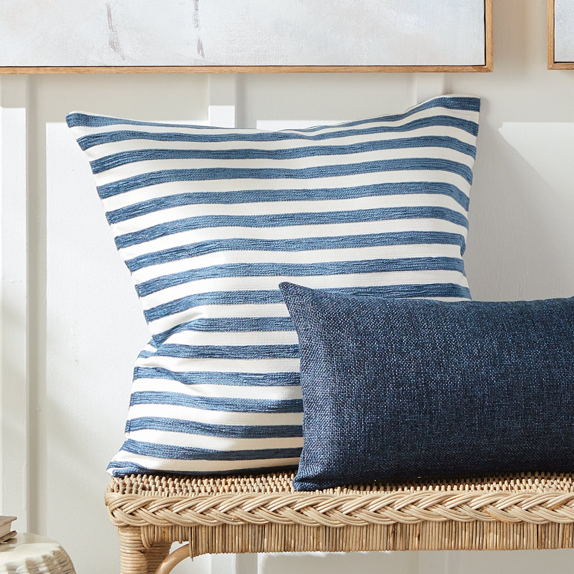 Gideon Square Indoor-Outdoor Pillow Blue