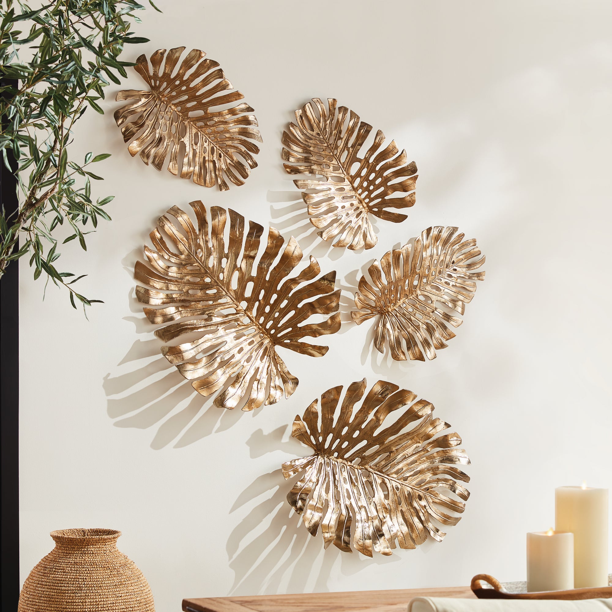Monstera Wall Art Small Gold