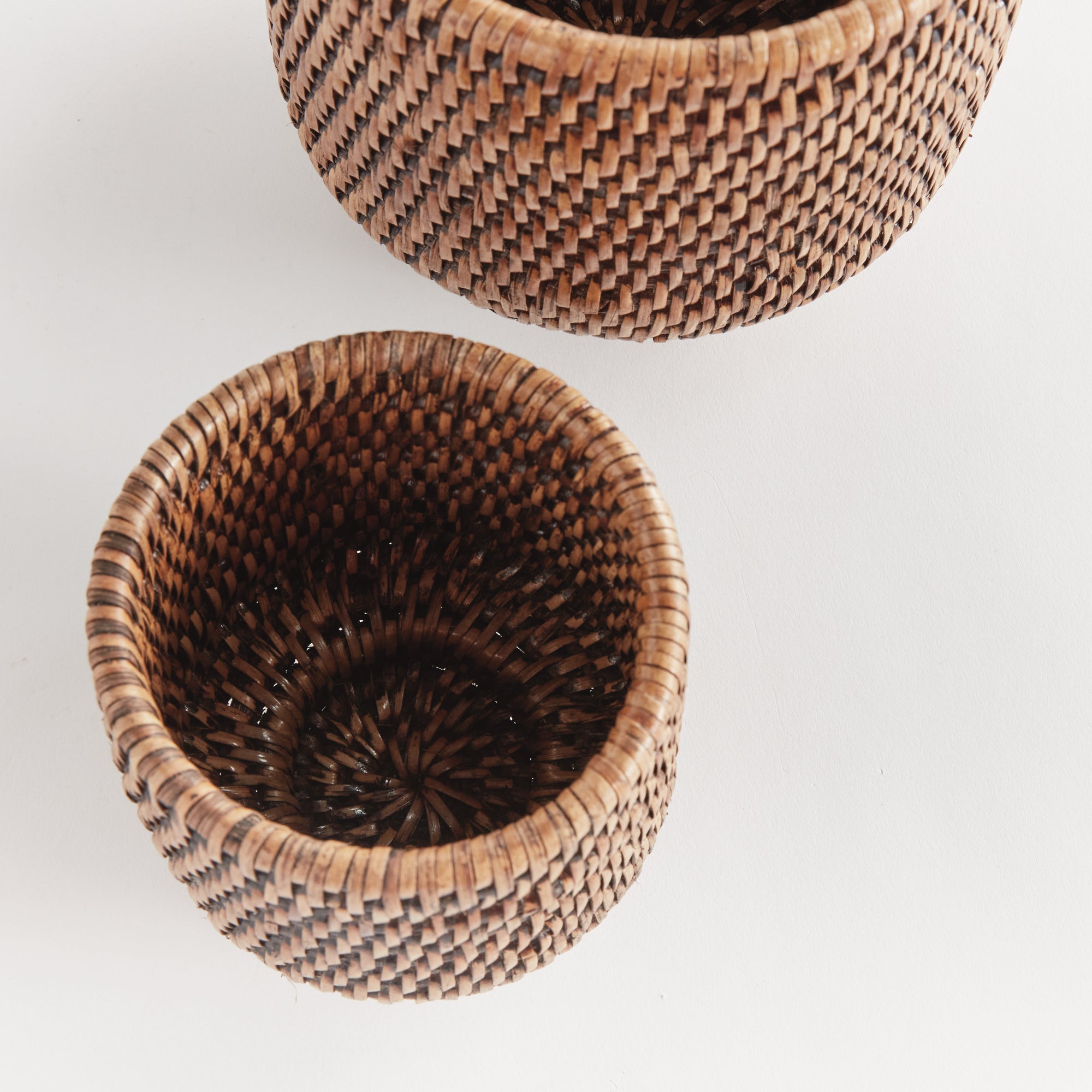 Burma Rattan Cachepots Small, Set Of 2 Brown